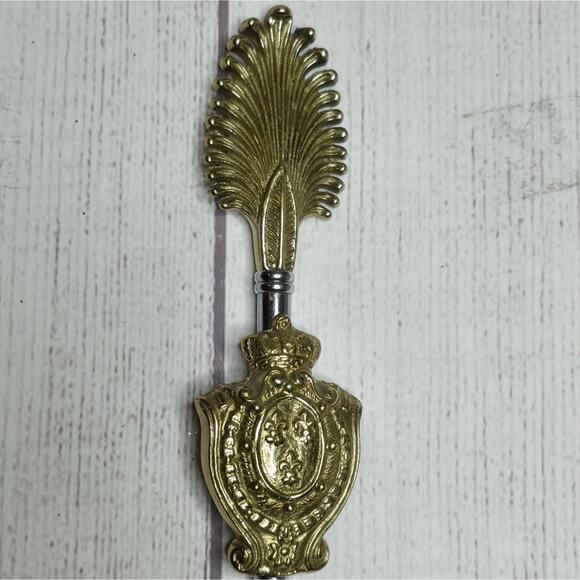 Pair of VTG Reproduction Neoclassical Empire Brass/Chrome 2 Arm Candle Holders - Picture 10 of 16